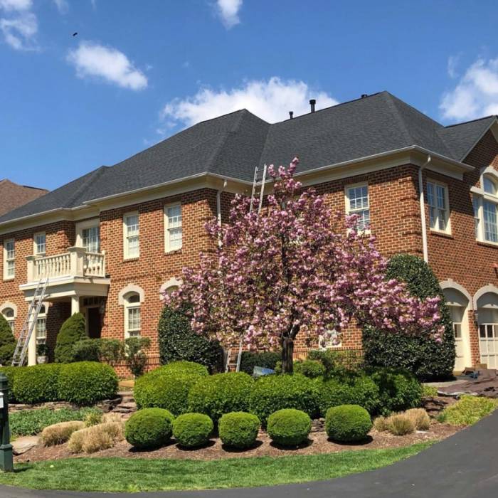 Traditional Brick 2 Story Roof Replacement | Red Roofing Gallery Image